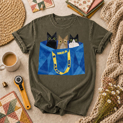 Three Cats IKEA Bag - Military Green