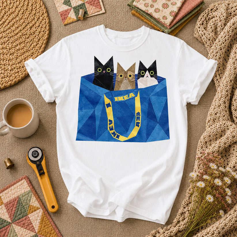 Three Cats IKEA Bag - White