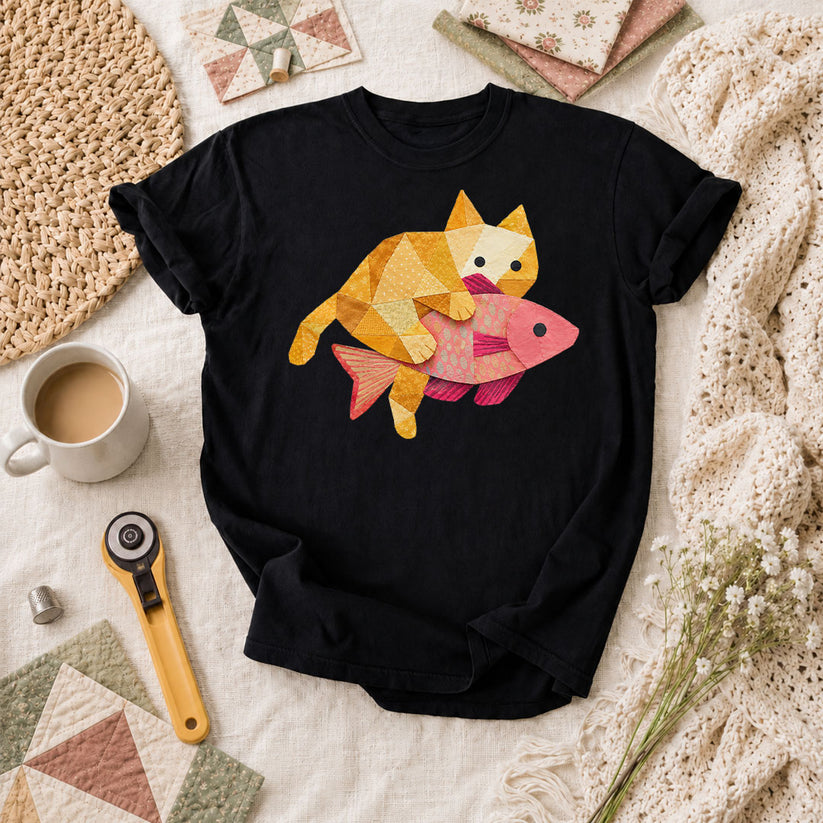 Ginger Cat Catch Fish - Black