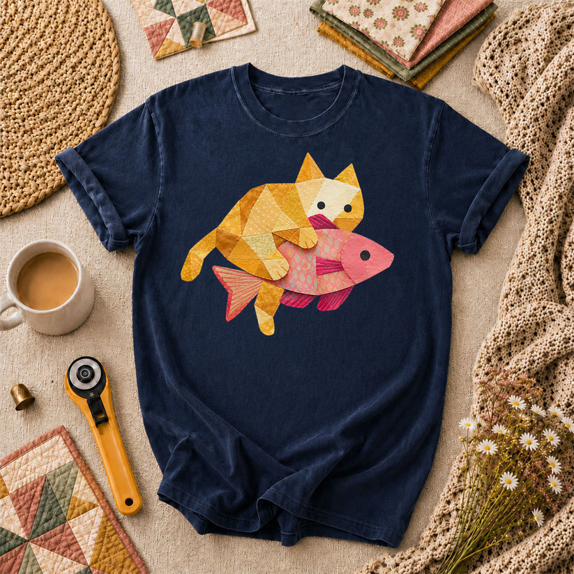 Ginger Cat Catch Fish - Navy