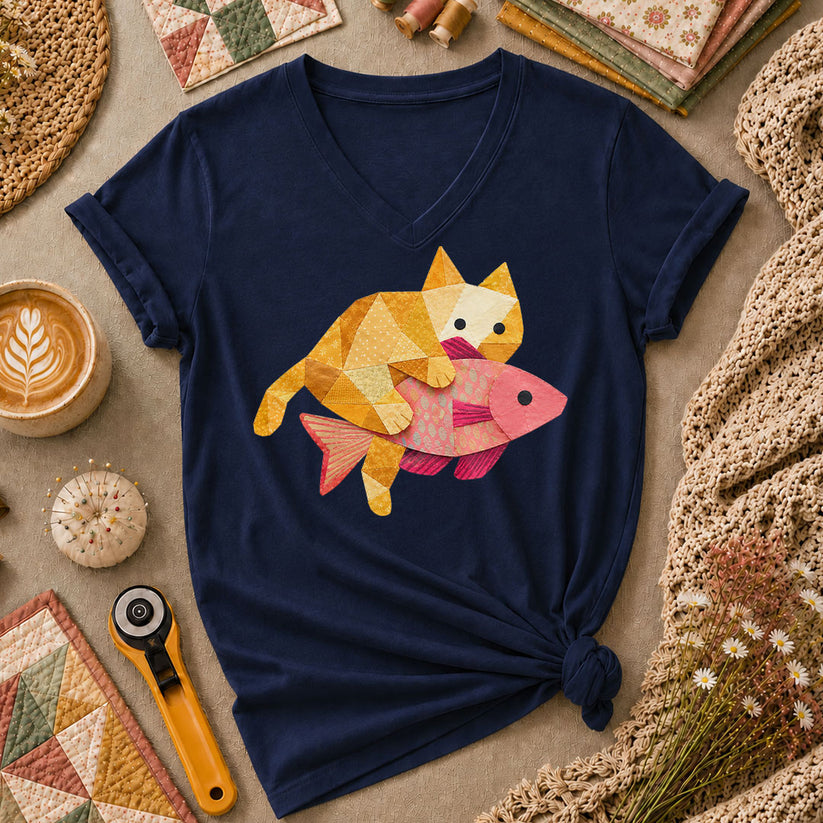 Ginger Cat Catch Fish - Navy