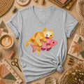 Ginger Cat Catch Fish Women's V-Neck
