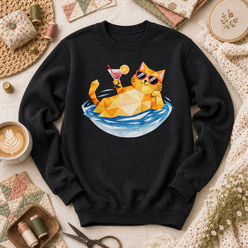 Cool Cat Cocktail Pool Float - Black