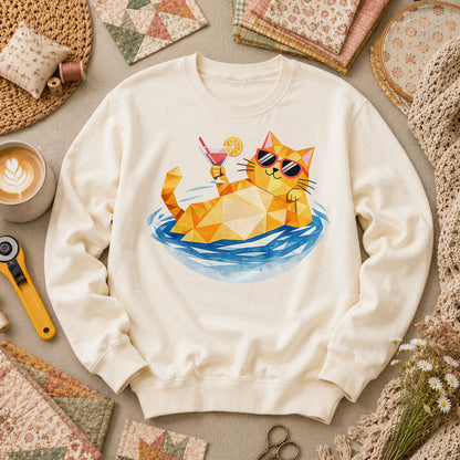 Cool Cat Cocktail Pool Float - Natural