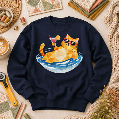 Cool Cat Cocktail Pool Float - Navy