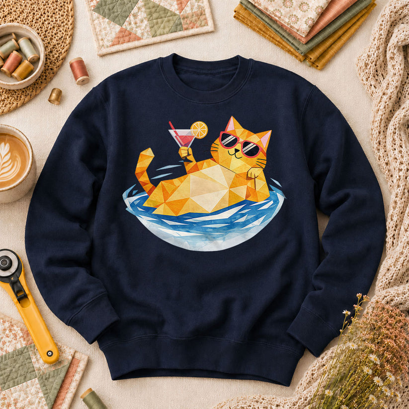 Cool Cat Cocktail Pool Float - Navy