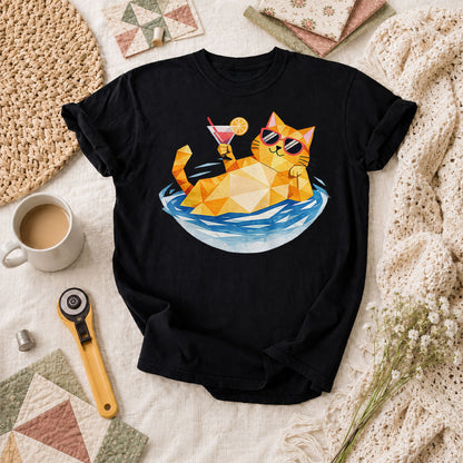 Cool Cat Cocktail Pool Float - Black