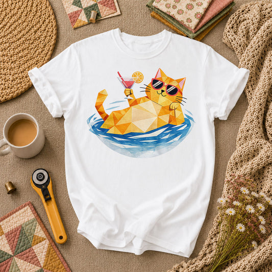 Cool Cat Cocktail Pool Float - White