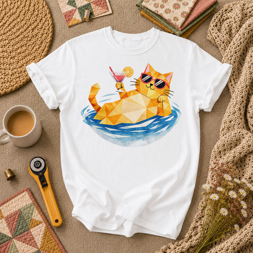 Cool Cat Cocktail Pool Float - White