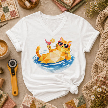 Cool Cat Cocktail Pool Float - White