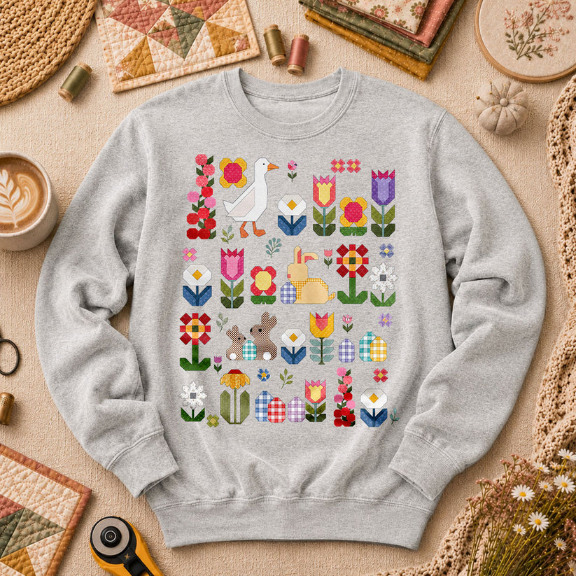 Spring Garden Patchwork Collage - Sport Grey