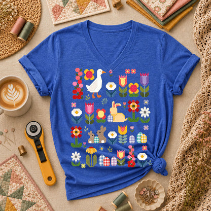 Spring Garden Patchwork Collage - Heather True Royal
