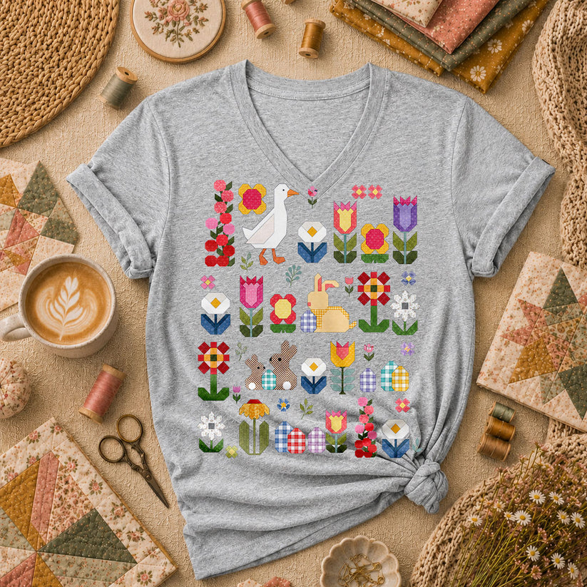 Spring Garden Patchwork Collage - Sport Grey