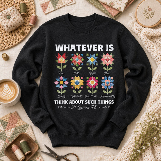 Whatever Is True Bible Verse - Black