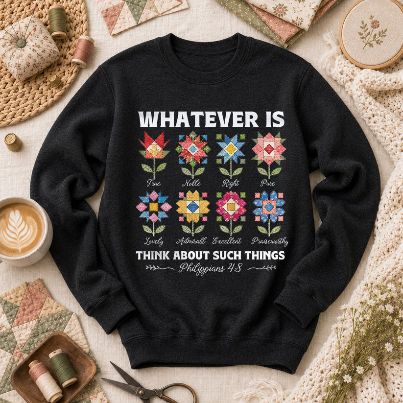 Whatever Is True Bible Verse - Black