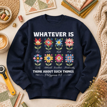 Whatever Is True Bible Verse - Navy