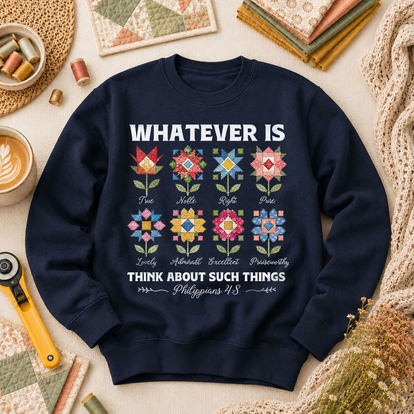 Whatever Is True Bible Verse - Navy