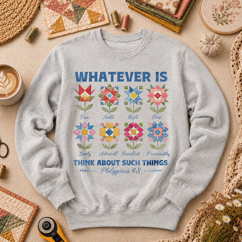 Whatever Is True Bible Verse - Sport Grey