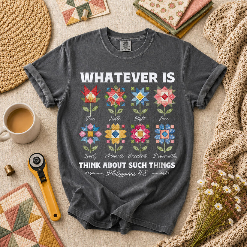 Whatever Is True Bible Verse T-Shirt - Grey
