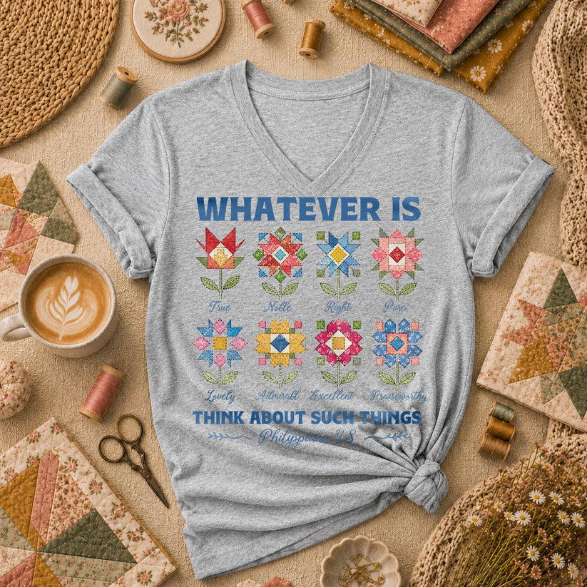 Whatever Is True Bible Verse - Sport Grey