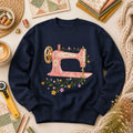 Vintage Pink Sewing Machine Floral Long Sleeve