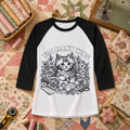 Too Many WIPs Kitten Line Art Raglan Sleeve