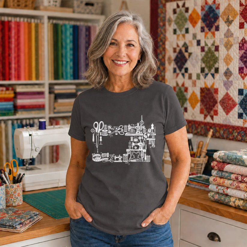 Sewing Tools Collage T-shirt
