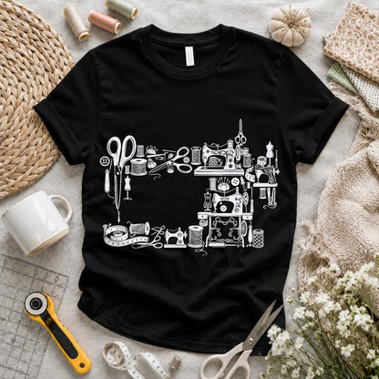 Sewing Tools Collage T-shirt
