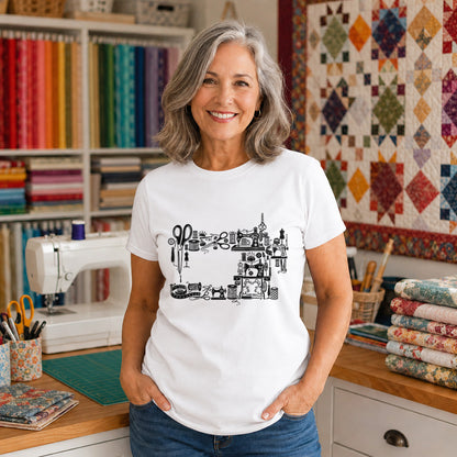 Sewing Tools Collage T-shirt