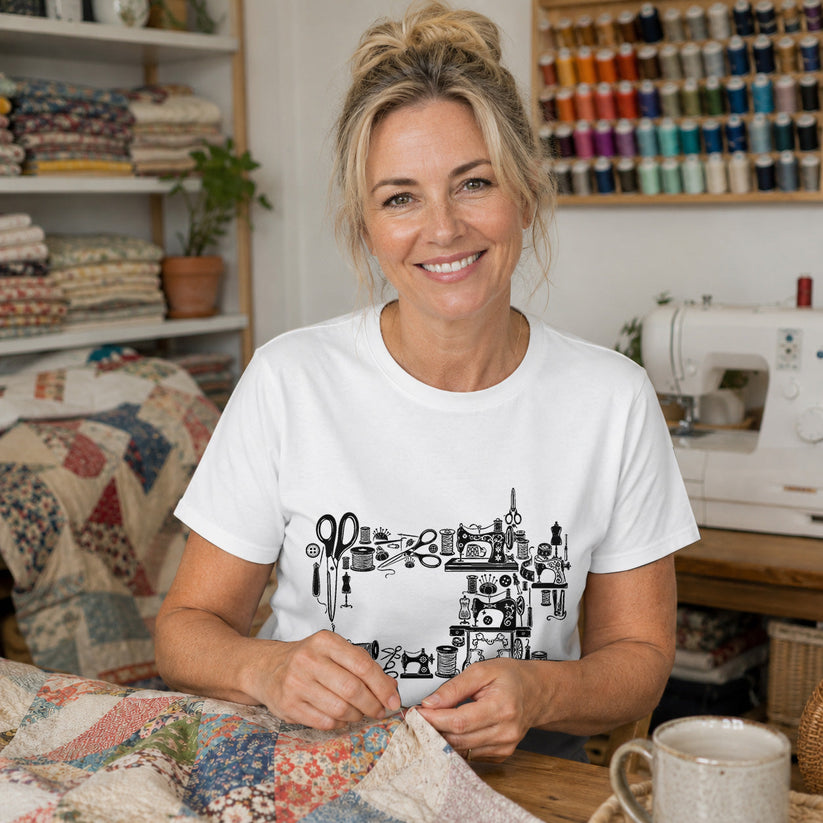 Sewing Tools Collage T-shirt