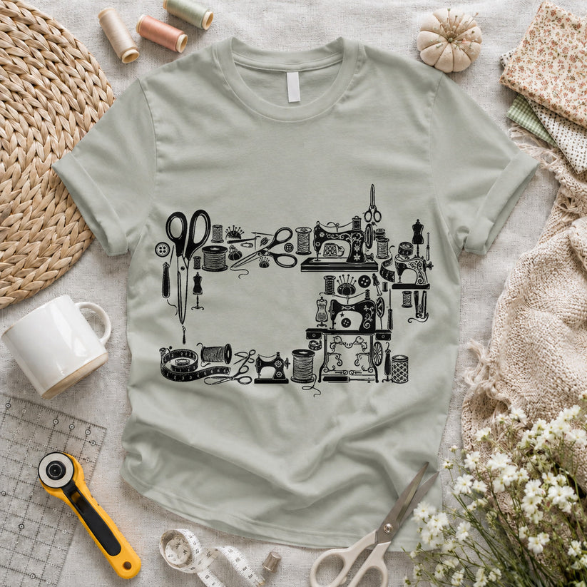 Sewing Tools Collage T-shirt