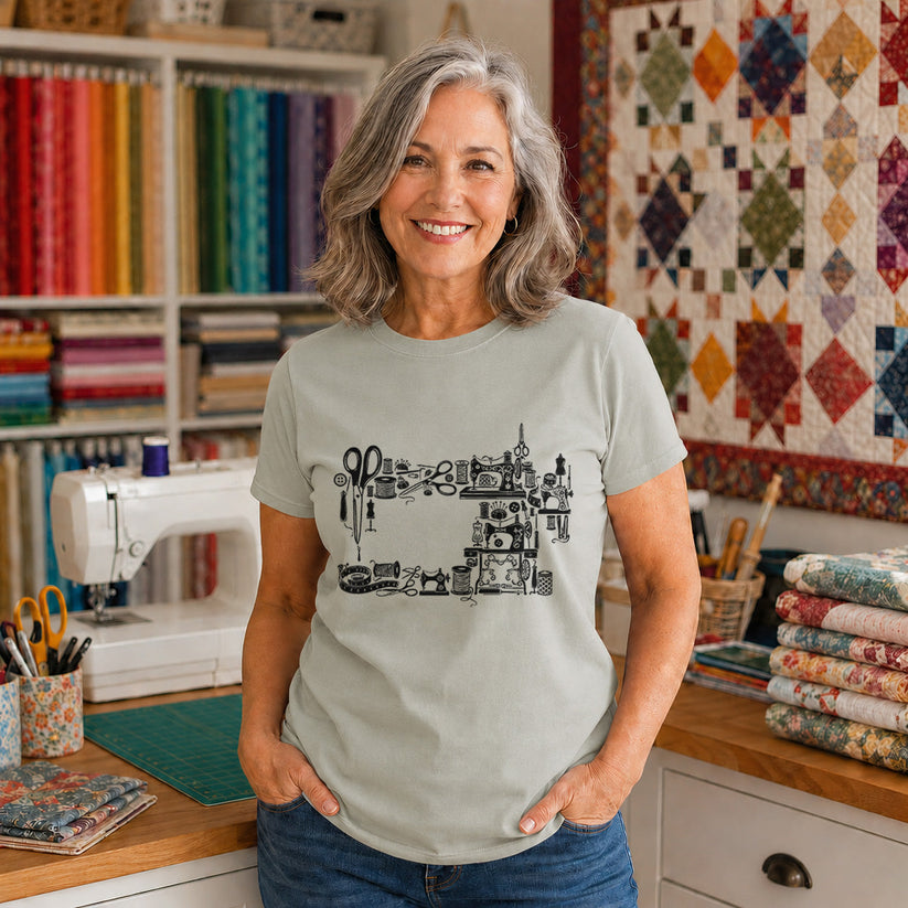 Sewing Tools Collage T-shirt
