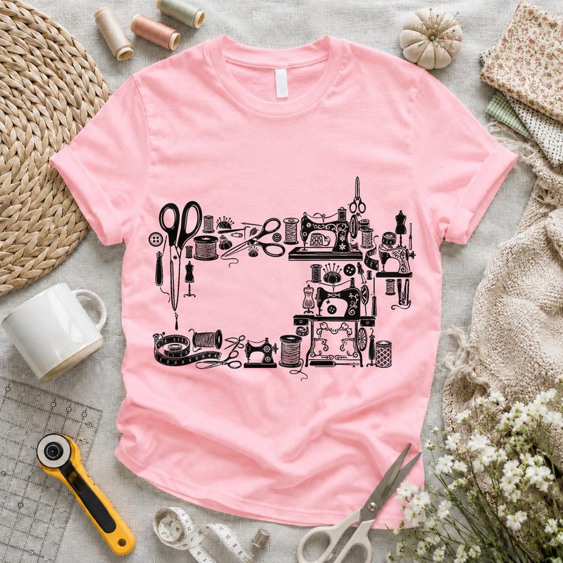 Sewing Tools Collage T-shirt
