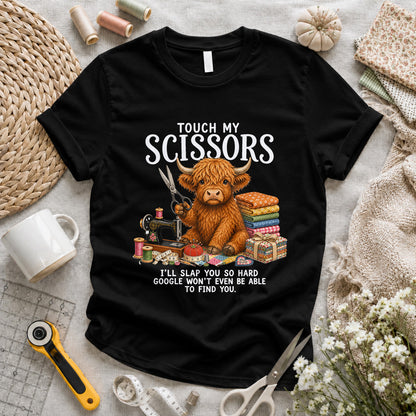 Touch My Scissors Highland Cow T-shirt
