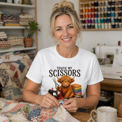 Touch My Scissors Highland Cow T-shirt