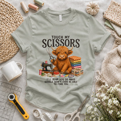 Touch My Scissors Highland Cow T-shirt