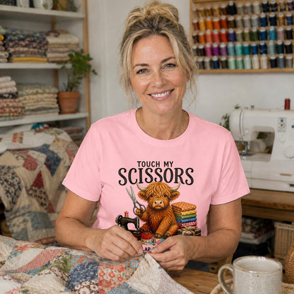 Touch My Scissors Highland Cow T-shirt