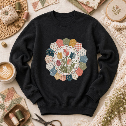Tulip Quilt Blossom Long Sleeve - Black