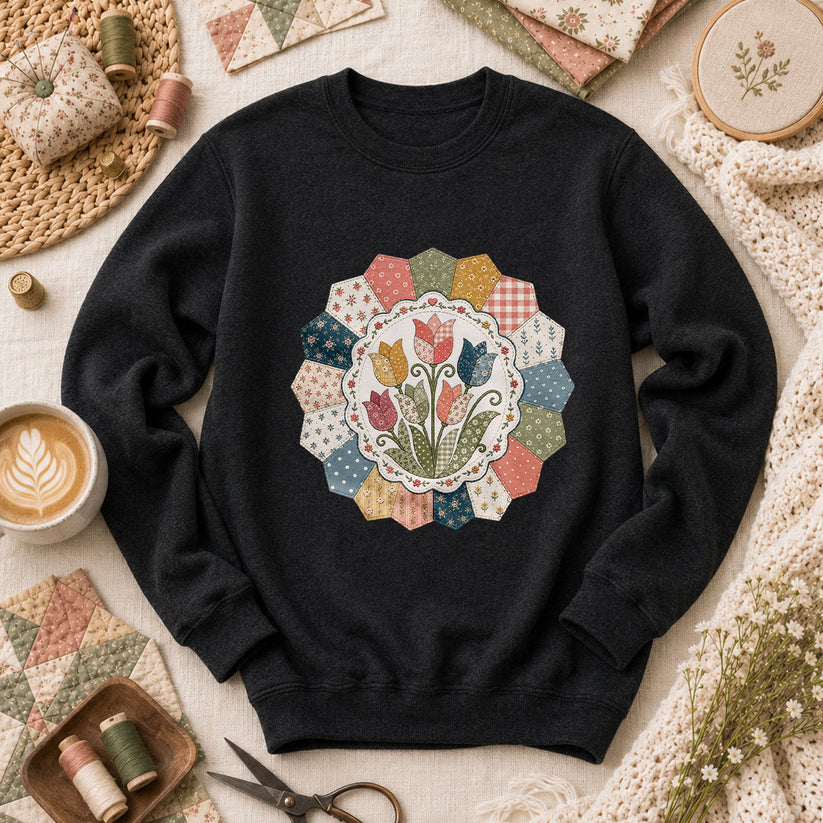 Tulip Quilt Blossom Long Sleeve - Black