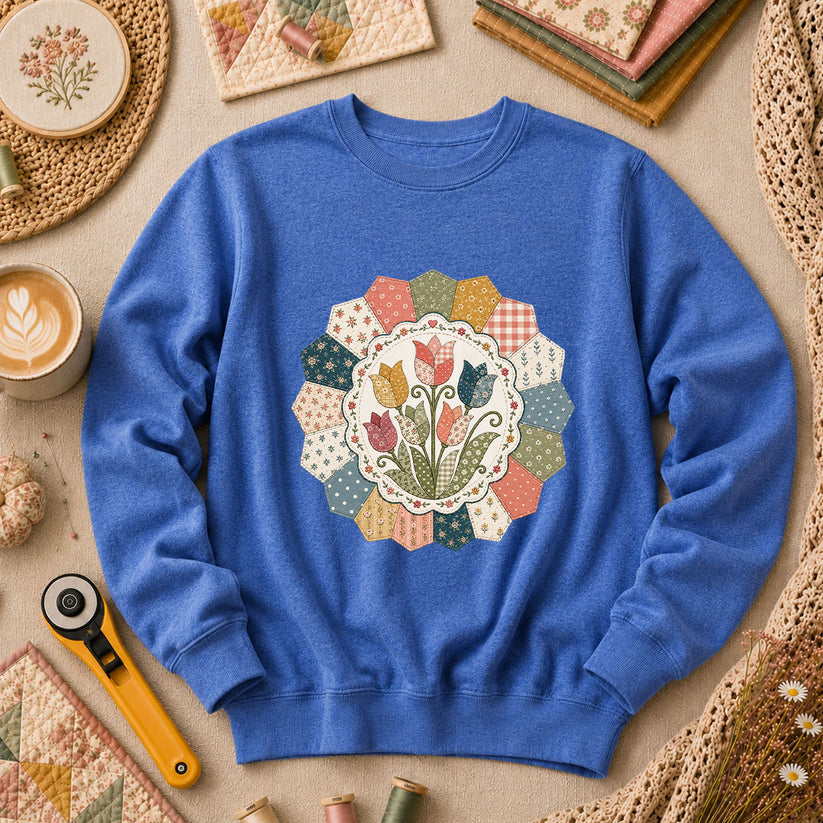 Tulip Quilt Blossom Long Sleeve - Heather True Royal