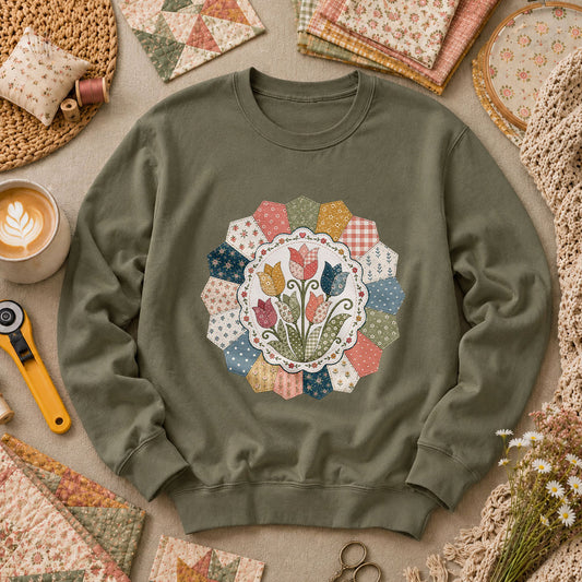 Tulip Quilt Blossom Long Sleeve - Military Green