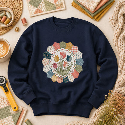 Tulip Quilt Blossom Long Sleeve - Navy