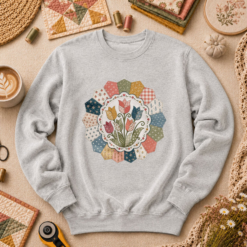 Tulip Quilt Blossom Long Sleeve - Sport Grey