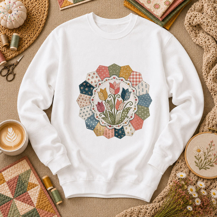 Tulip Quilt Blossom Long Sleeve - White