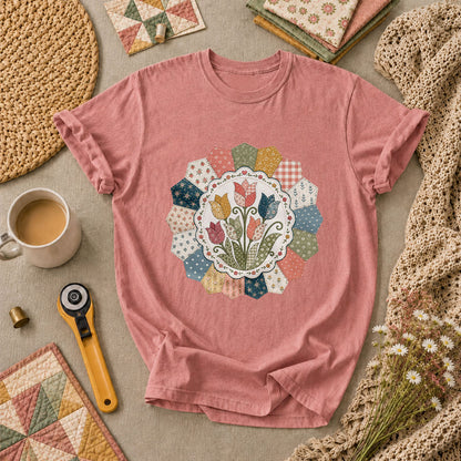 Tulip Quilt Blossom T-Shirt - Heather Mauve