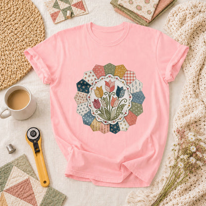 Tulip Quilt Blossom T-Shirt - Pink