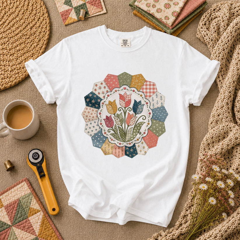 Tulip Quilt Blossom T-Shirt - White