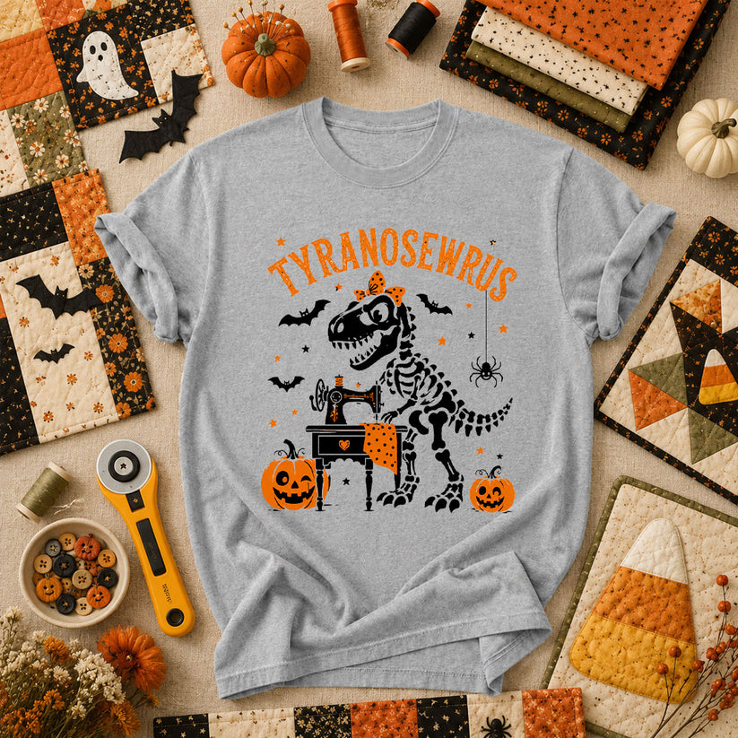 Tyranosewrus Dinosaur Skeleton Halloween T-Shirt - Athletic Heather