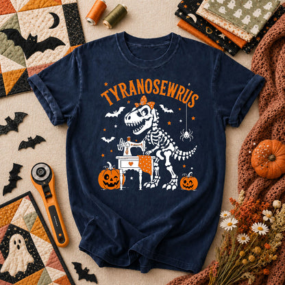 Tyranosewrus Dinosaur Skeleton Halloween T-Shirt - Navy