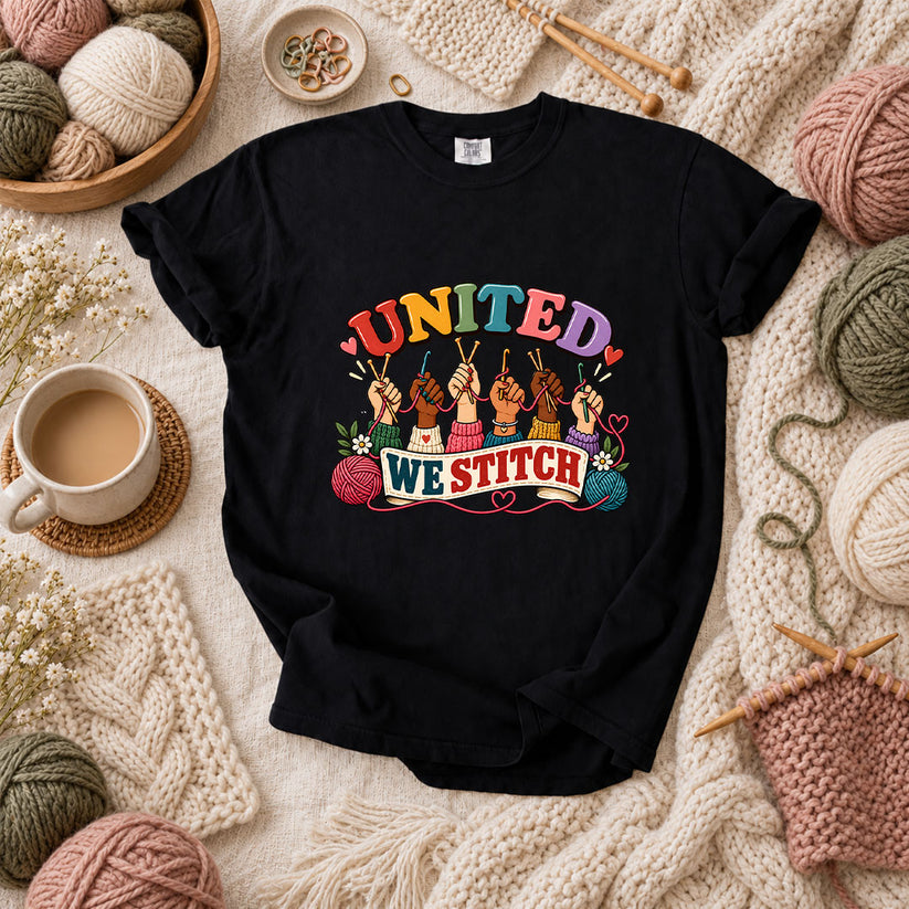 United We Stitch T-Shirt - Black